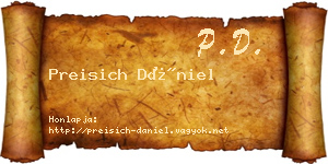 Preisich Dániel névjegykártya